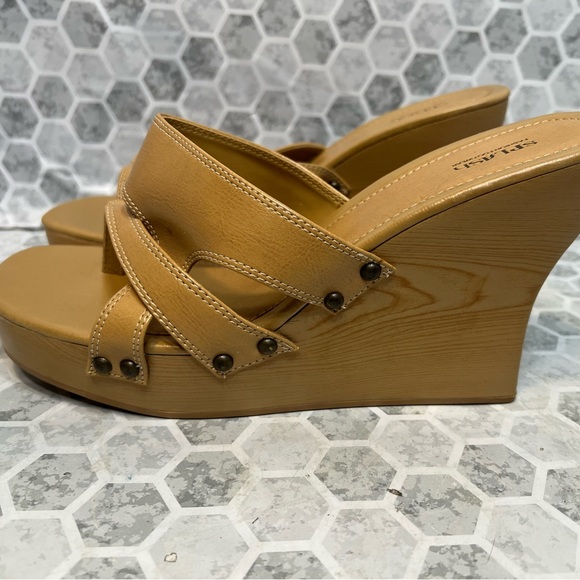 Splash Shoes - Vintage Y2K Splash  Faux Wood Mules Slides Sandals SZ 10